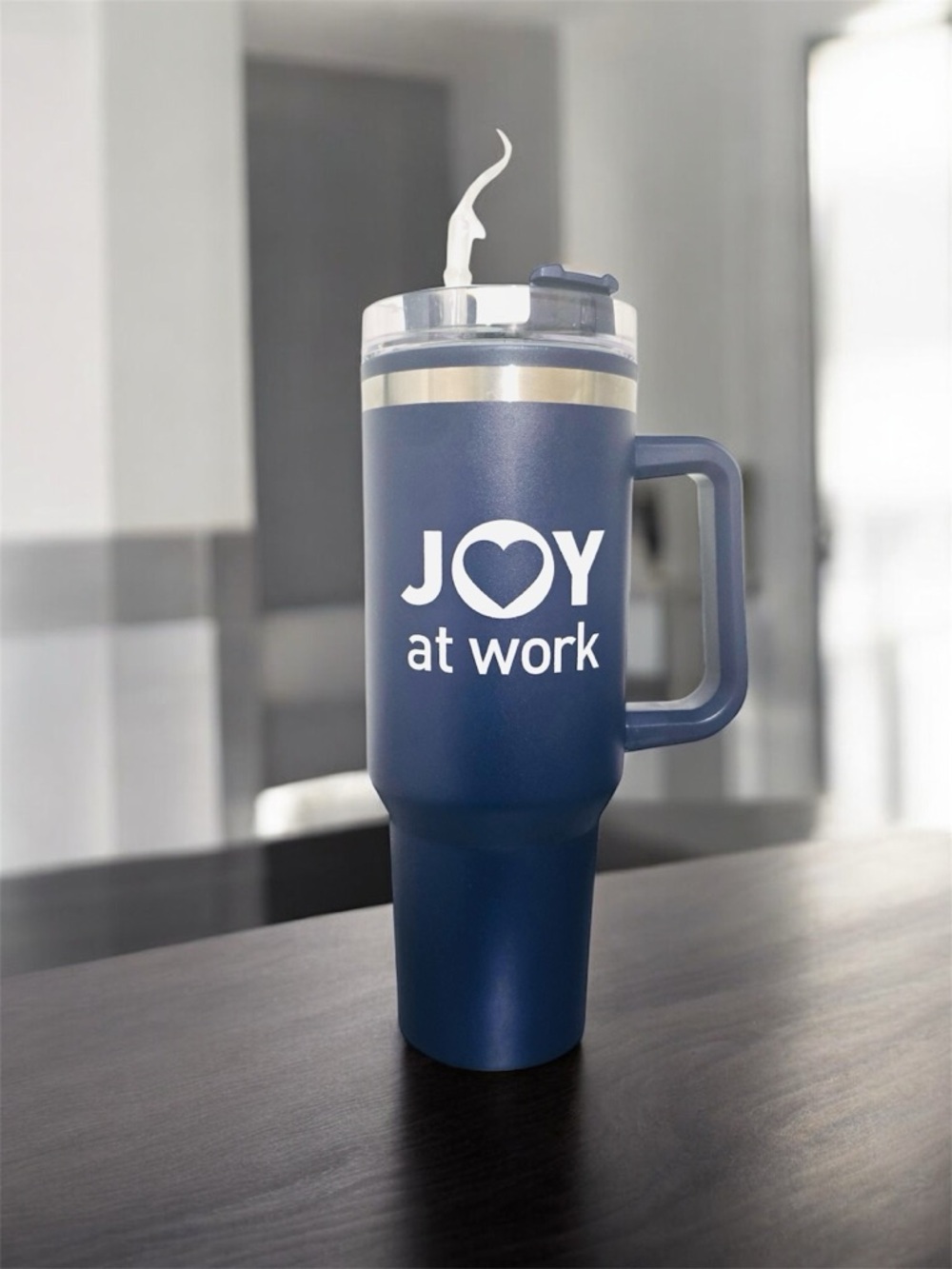 Navy Tumbler with Handle “ Joy at Work “